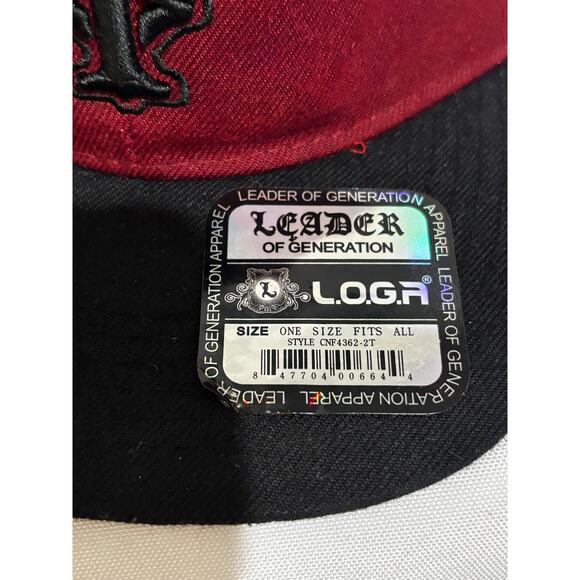 Leaders L.O.G.A. Mens Trucker hat Cap Maroon New Grindtime Skater Snowboard y2k - Picture 3 of 7